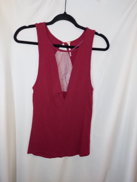 Free People Tops - Free People Garnet Deep V-Neck Mesh Tank Top - L